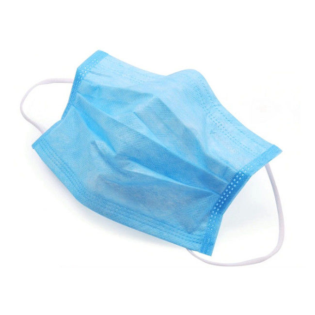 Blau 3 Falten-nicht gesponnene Gesichtsmaske verhindert die fusselfreie Grippe-Wasserbeständigkeit