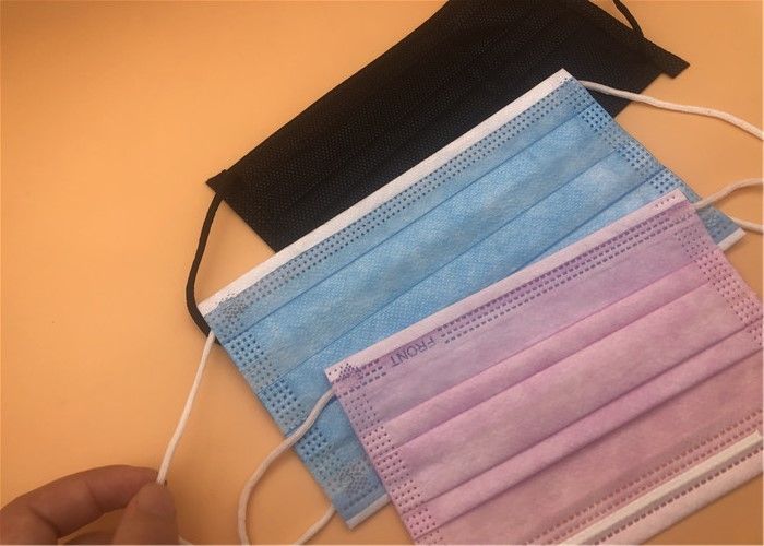 Farbe fertigte die 3 Falten-chirurgische Masken-einzelne Gebrauchs-Staub-Verhinderungs-einfache das Tragen besonders an